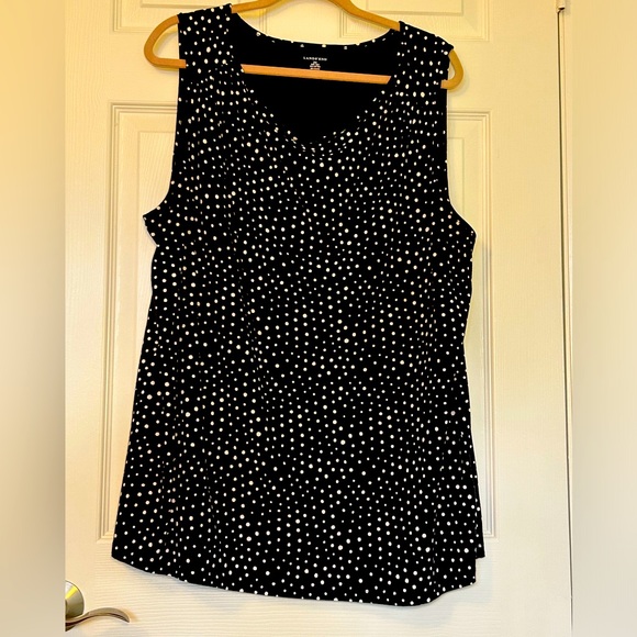 Landsend sleeveless navy polkadot top - Picture 1 of 3